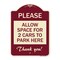 Signmission Please Allow Space for 2 Cars to Park Here Thank You! Heavy-Gauge Alum, 24" x 18", BU-1824-23298 A-DES-BU-1824-23298 - alternate 1